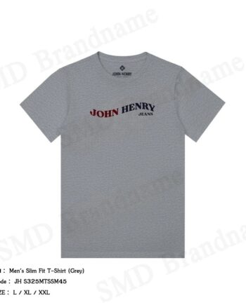 John Henry เสื้อยืดคอกลมผู้ชาย รุ่น Men's Slim Fit T-Shirt (Grey) Code: JH S325MTSSM45