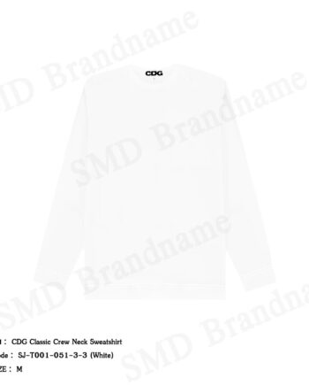 Comme Des Garçons เสื้อสเวตเตอร์แขนยาว รุ่น CDG Classic Crew Neck Sweatshirt Code: SJ-T001-051-3-3 (White)