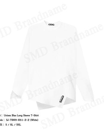 Comme Des Garçons เสื้อยืดแขนยาว รุ่น Unisex Bias Long Sleeve T-Shirt Code: SJ-T009-051-2-2 (White)