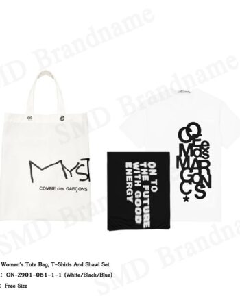 Comme Des Garçons เซ็ทกระเป๋า เสื้อยืดผู้หญิง รุ่น Tote Bag, T-Shirts And Shawl Set Code: ON-Z901-051-1-1 (Black/Blue)