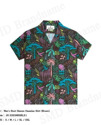 John Henry เสื้อเชิ้ตแขนสั้นผู้ชาย รุ่น Men's Short Sleeves Hawaiian Shirt (Brown) Code: JH S325MSSRL21