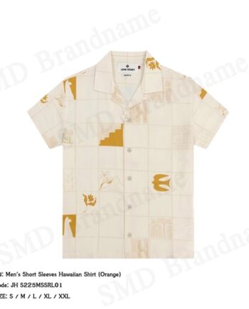 John Henry เสื้อเชิ้ตแขนสั้นผู้ชาย รุ่น Men's Short Sleeves Hawaiian Shirt (Orange) Code: JH S225MSSRL01