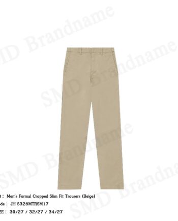 John Henry กางเกงขายาวผู้ชาย รุ่น Men's Formal Cropped Slim Fit Trousers (Beige) Code: JH S325MTRSM17