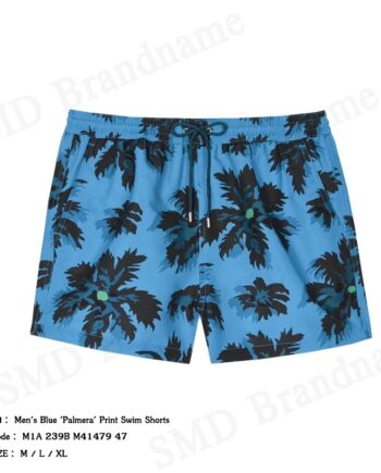 Paul Smith กางเกงว่ายน้ำผู้ชาย รุ่น Men's Blue 'Palmera' Print Swim Shorts Code: M1A 239B M41479 47