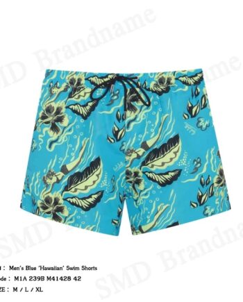 Paul Smith กางเกงว่ายน้ำผู้ชาย รุ่น Men's Blue 'Hawaiian' Swim Shorts Code: M1A 239B M41428 42