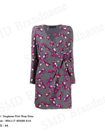Emporio Armani ชุดเดรสผู้หญิง รุ่น Sunglasses Print Wrap Dress Code: 9NA11T 92500 016