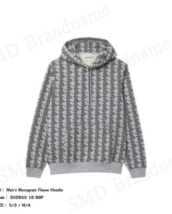 Lacoste เสื้อสเวตเตอร์ผู้ชาย รุ่น Men's Monogram Fleece Hoodie Code: SH2855 10 80P