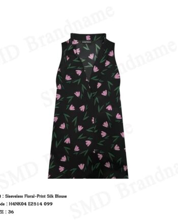 Emporio Armani เสื้อกล้ามแขนกุดผู้หญิง รุ่น Sleeveless Floral-Print Silk Blouse Code: H4NK04 E2514 099