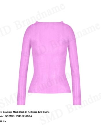 Emporio Armani เสื้อคอกลมแขนยาวผู้หญิง รุ่น Seamless Mock Neck In A Ribbed Knit Fabric Code: 3D2MXH 2M55Z 0824