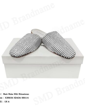 Emporio Armani รองเท้าแตะผู้หญิง รุ่น Mesh Mules With Rhinestones Code: X3R035 XD436 00514