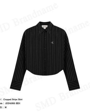Calvin Klein Jeans เสื้อเชิ้ตแขนยาวผู้หญิง รุ่น Cropped Stripe Shirt Code: J224585 BEH