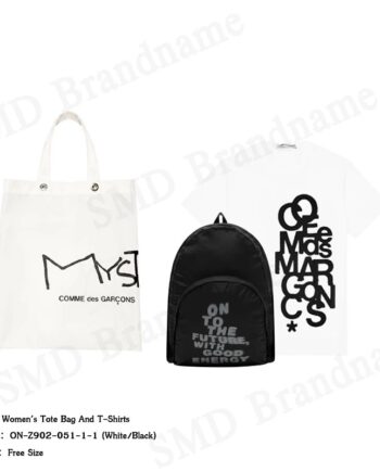 Comme Des Garçons เซ็ทกระเป๋า เสื้อยืดผู้หญิง รุ่น Women's Tote Bag And T-Shirts Set Code: ON-Z902-051-1-1 (White/Black)