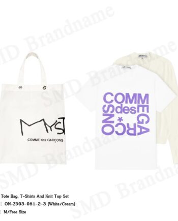 Comme Des Garçons เซ็ทกระเป๋า เสื้อยืด รุ่น Tote Bag, T-Shirts And Knit Top Set Code: ON-Z903-051-2-3 (White/Cream)