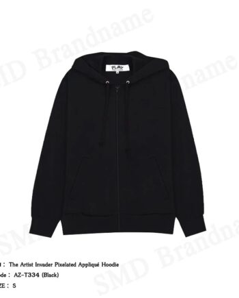 Play Comme des Garçons เสื้อสเวตเตอร์ผู้ชาย รุ่น The Artist Invader Pixelated Appliqué Hoodie Code: AZ-T334 (Black)