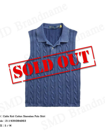 Polo Ralph Lauren เสื้อกั๊กผู้หญิง รุ่น Cable Knit Cotton Sleeveless Polo Shirt Code: 211939384003