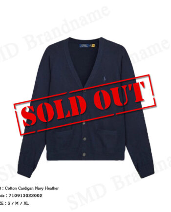 Polo Ralph Lauren เสื้อคาร์ดิแกนผู้ชาย รุ่น Cotton Cardigan Navy Heather Code: 710913022002