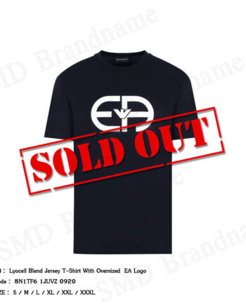 Emporio Armani เสื้อยืดคอกลมผู้ชาย รุ่น Lyocell Blend Jersey T-Shirt With Oversized EA Logo Code: 8N1TF6 1JUVZ 0920