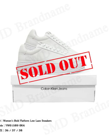 Calvin Klein Jeans รองเท้าผ้าใบผู้หญิง รุ่น Women's Bold Flatform Low Lace Sneakers Code: YW01589 0K4