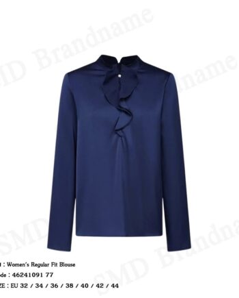 G2000 เสื้อเบลาส์ผู้หญิง รุ่น Women's Satin Stand Collar Ruffled Long Sleeves Blouse Code: 4624109177