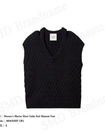 Calvin Klein เสื้อไหมพรมผู้หญิง รุ่น Women's Merino Wool Cable Knit Relaxed Vest Code: 40435WF UB1