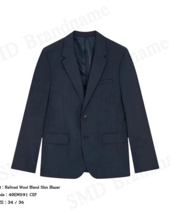 Calvin Klein เสื้อเบลเซอร์ผู้ชาย รุ่น Refined Wool Blend Slim Blazer Code: 40EM591 CEF