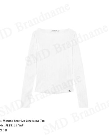 Calvin Klein Jeans เสื้อแขนยาวผู้หญิง รุ่น Women's Sheer Lip Long Sleeve Top Code: J223114 YAF