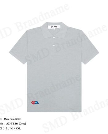 Play Comme des Garçons เสื้อโปโลผู้ชาย รุ่น Men Polo Shirt Code: AZ-T336 (Grey)