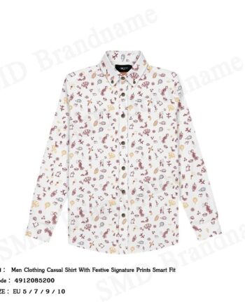 G2000 เสื้อเชิ้ตแขนยาวผู้ชาย รุ่น Men Clothing Casual Shirt With Festive Signature Prints Smart Fit Code: 4912085200