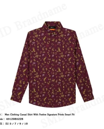 G2000 เสื้อเชิ้ตแขนยาวผู้ชาย รุ่น Men Clothing Casual Shirt With Festive Signature Prints Smart Fit Code: 4912085228
