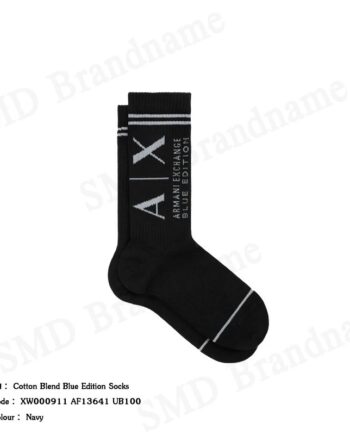 Armani Exchange ถุงเท้า รุ่น Cotton Blend Blue Edition Socks Code: XW000911 AF13641 UB100