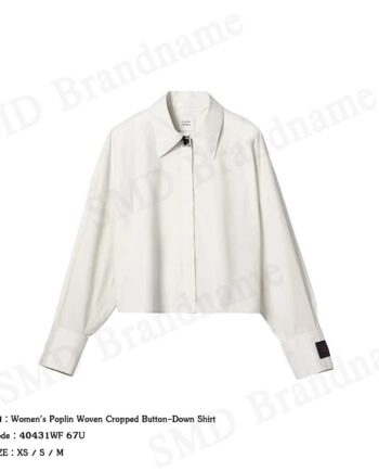Calvin Klein เสื้อเชิ้ตแขนยาวผู้หญิง รุ่น Women's Poplin Woven Cropped Button-Down Shirt Code: 40431WF 67U