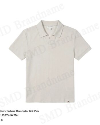 Calvin Klein เสื้อโปโลผู้ชาย รุ่น Men's Textured Open Collar Knit Polo Code: J327460 PDH