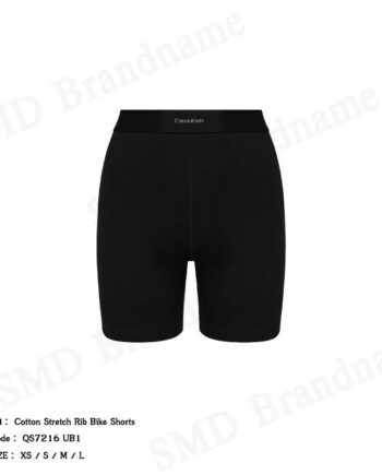 Calvin Klein กางเกงออกกำลังกายผู้หญิง รุ่น Cotton Stretch Rib Bike Shorts Code: QS7216 UB1