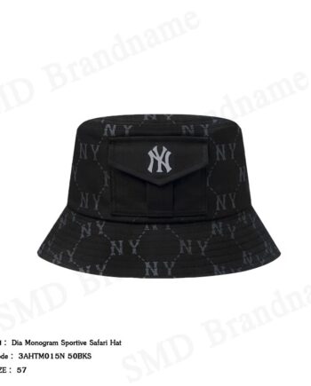 MLB หมวกบักเก็ต รุ่น Dia Monogram Sportive Safari Hat Code: 3AHTM015N 50BKS