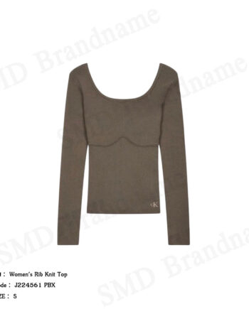 Calvin Klein Jeans เสื้อยืดแขนยาวผู้หญิง รุ่น Women's Rib Knit Top Code: J224561 PBX
