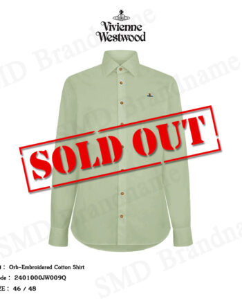 Vivienne Westwood เสื้อเชิ้ตแขนยาว รุ่น Orb-Embroidered Cotton Shirt Code: 2401000JW009Q