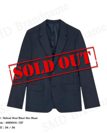 Calvin Klein เสื้อเบลเซอร์ผู้ชาย รุ่น Refined Wool Blend Slim Blazer Code: 40EM591 CEF