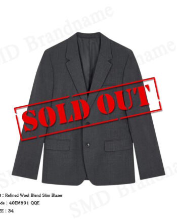 Calvin Klein เสื้อเบลเซอร์ผู้ชาย รุ่น Refined Wool Blend Slim Blazer Code: 40EM591 QQE