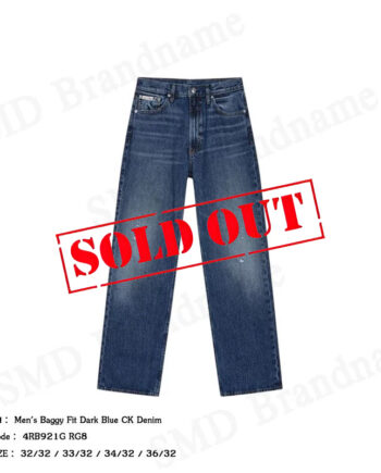 Calvin Klein Jeans กางเกงยีนส์ผู้ชาย รุ่น Men's Baggy Fit Dark Blue CK Denim Code: 4RB921G RG8