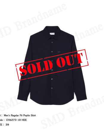 Lacoste เสื้อเชิ้ตแขนยาวผู้ชาย รุ่น Men's Regular Fit Poplin Shirt Code: CH6273 10 HDE