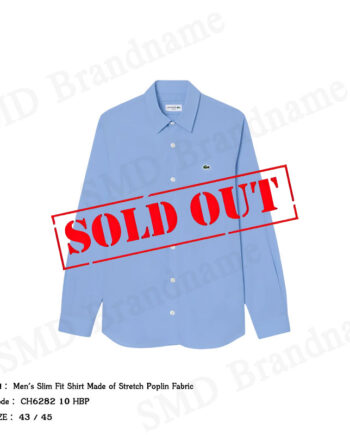 Lacoste เสื้อเชิ้ตแขนยาวผู้ชาย รุ่น Men's Slim Fit Shirt Made of Stretch Poplin Fabric Code: CH6282 10 HBP