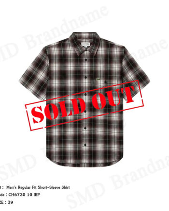 Lacoste เสื้อเชิ้ตแขนสั้นผู้ชาย รุ่น Men's Regular Fit Short-Sleeve Shirt Code CH6730 10 IBP
