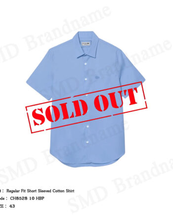 Lacoste เสื้อเชิ้ตแขนสั้นผู้ชาย รุ่น Regular Fit Short Sleeved Cotton Shirt Code: CH8528 10 HBP