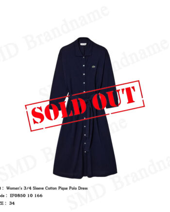 Lacoste ชุดเดรสโปโลผู้หญิง รุ่น Women's 3/4 Sleeve Cotton Pique Polo Dress Code: EF0850 10 166