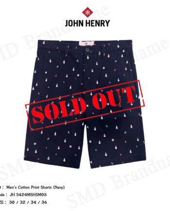 John Henry กางเกงขาสั้น รุ่น Men's Cotton Print Shorts (Navy) Code: JH S424MSHSM05