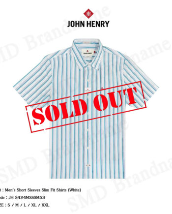 John Henry เสื้อเชิ้ตแขนสั้น รุ่น Men's Short Sleeves Slim Fit Shirts (White) Code: JH S424MSSSM53