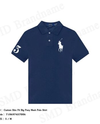 Polo Ralph Lauren เสื้อโปโลผู้ชาย รุ่น Custom Slim Fit Big Pony Mesh Polo Shirt Code: 710697457006