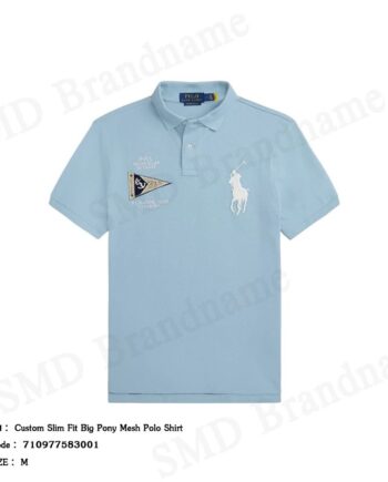 Polo Ralph Lauren เสื้อโปโลผู้ชาย รุ่น Custom Slim Fit Big Pony Mesh Polo Shirt Code: 710977583001
