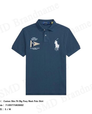 Polo Ralph Lauren เสื้อโปโลผู้ชาย รุ่น Custom Slim Fit Big Pony Mesh Polo Shirt Code: 710977583002