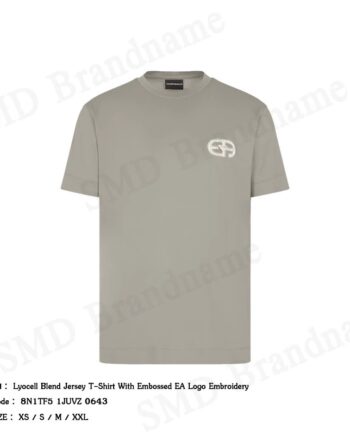 Emporio Armani เสื้อยืดคอกลมผู้ชาย รุ่น Lyocell Blend Jersey T-Shirt Code: 8N1TF5 1JUVZ 0643
